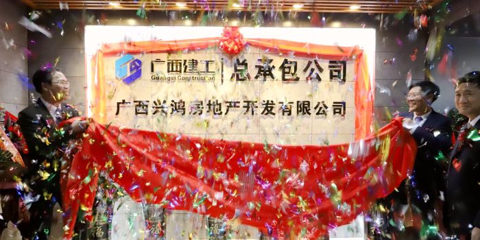 陈祖训与曾劲松共同为兴鸿房地产公司成立揭牌。王平顶山 摄.jpg